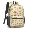thumbnail image 2 of Mushroom and Sprig Cream Pattern 17" Waterproof Oxford School Backpacks for Teens, S-Shape Padded Straps, for School, Travel, Hiking, Camping, 2 of 5