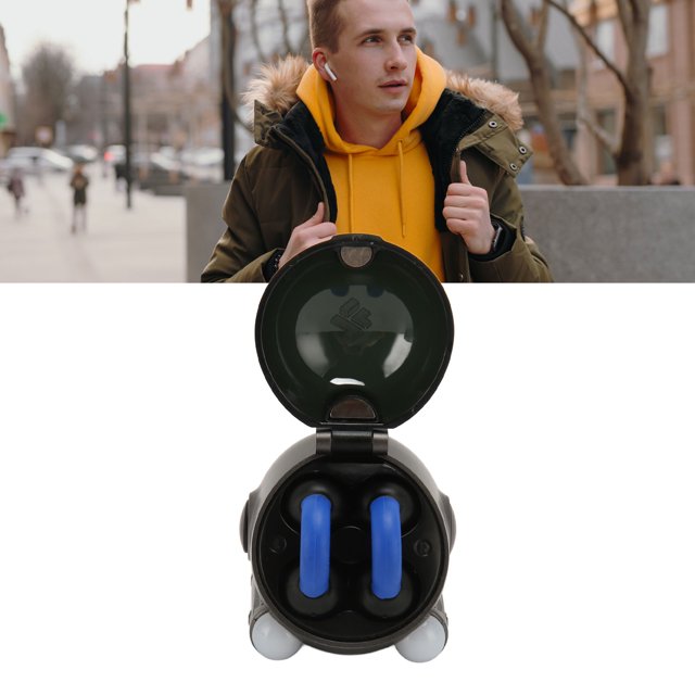 Auriculares con Clip para la Oreja Abiertos Auriculares Inalámbricos con Clip para la Oreja BT Compartimento de Carga con Diseño en Forma de Submarino para Deportes Diarios