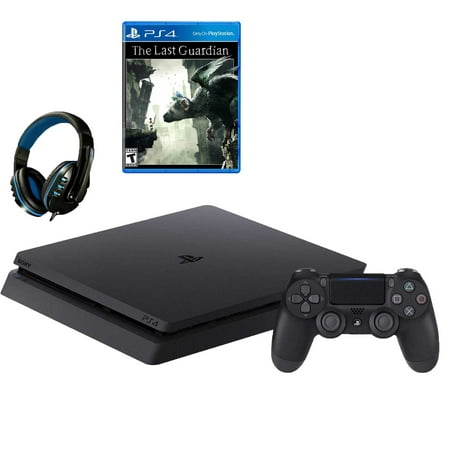Sony 2215A PlayStation 4 Slim 500GB Gaming Console Black with The Last Guardian Game BOLT AXTION Bundle Used