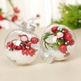 thumbnail image 7 of 2Pcs Christmas Tree Ball Hollow Transparent Glitter Star Rattan Red Fruits Scene Layout Plastic Xmas Party Decor Round Ball Pendant Party Supplies, 7 of 7