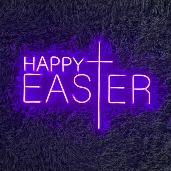Glowneon Happy Easter Neon Sign, Holiday Decor