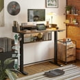 thumbnail image 3 of FEZIBO 48x24 Inches Standing Desk Adjustable Electric Height with Drawers, Double Storage Shelves Stand Up Desk, Home Office Workstation Sit Stand up Desk (Rustic Brown), 3 of 9