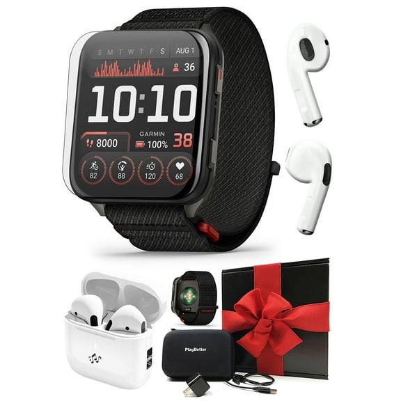 Garmin Venu X1 (Black/Slate Titanium) Fitness GPS Smartwatch Gift Box Bundle with PlayBetter Wall Adapter & Hard Case