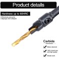 thumbnail image 4 of Jinsinto Titanium Coated Countertop Bits,Hand Power Drill Bit Accessory Set Screw Hole Size Countersink Hex Shank Drill Bits with 1/4 Sets Countersink Drill Bits -5 Pcs, 4 of 5