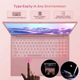 thumbnail image 3 of 15.6" IPS FHD Pink Laptop, Office 2024, Windows11 Pro, 8GB RAM 256GB SSD, Intel Core i3, Backlit Keyboard Fingerprint Reader, Thin and Light 2026 NEW Notebook PC computer for Girls and Lady, 3 of 7