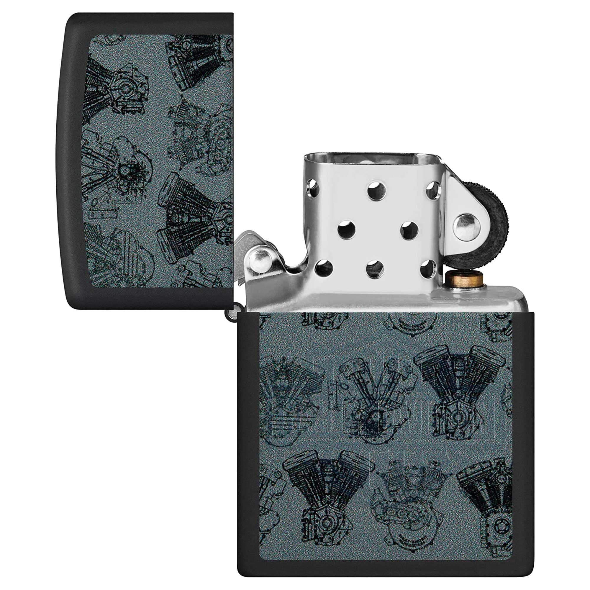 Zippo 48600 Harley-Davidson Black Light Logo Windproof Lighter
