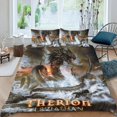 thumbnail image 2 of Leviatán Conjunto de sábanas temático, trío de piezas, cómodo y amigable con la piel, diseño único, regalo de decoración para el hogar para familiares, amigos y fans,135cm *200cm, 2 of 6