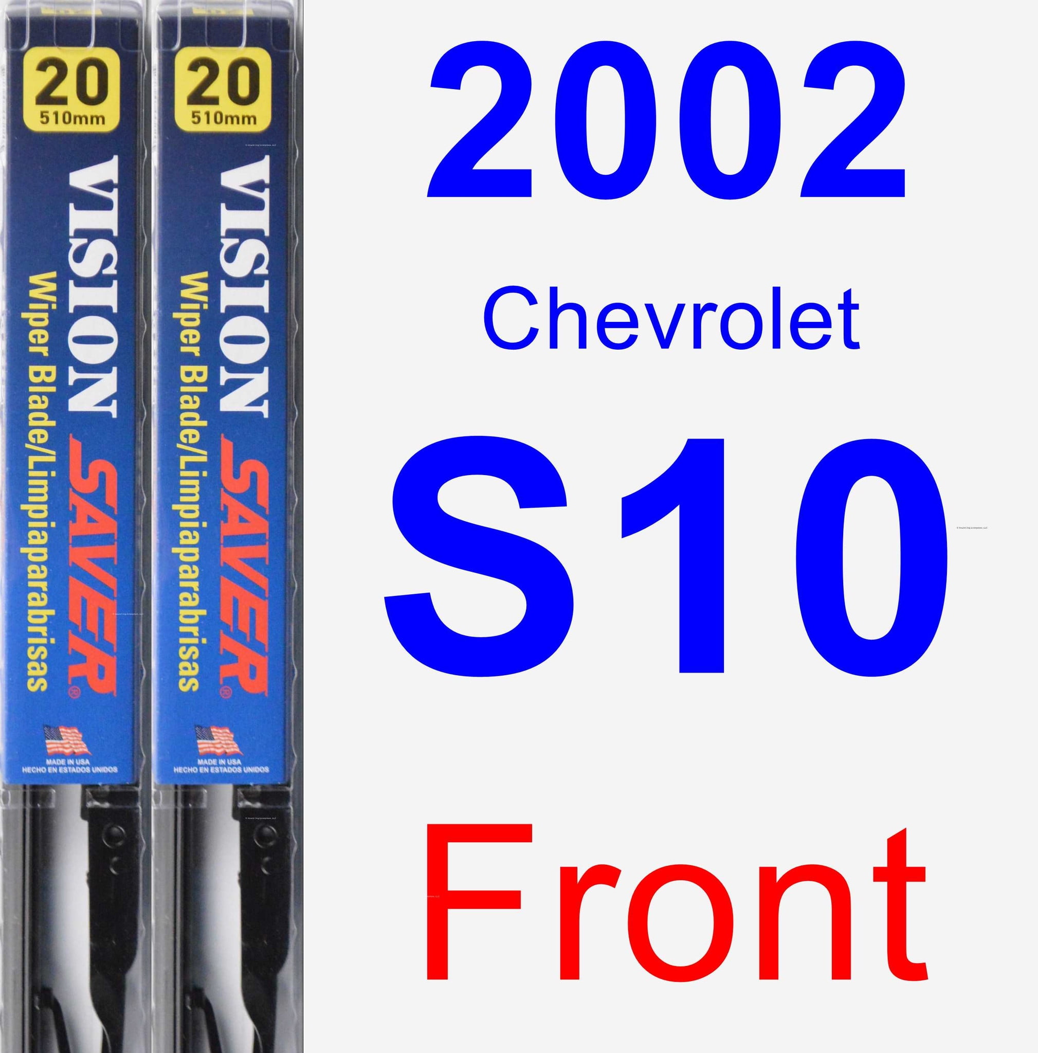 2002 Chevrolet S10 Wiper Blade Set/Kit (Front) (2 Blades) Vision