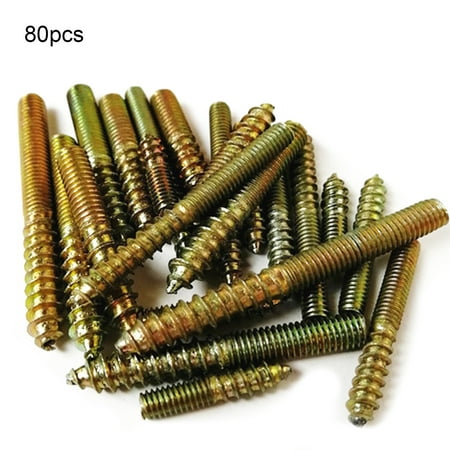

FarDo 80Pcs M5 Dual End Screws Uniform Hard Carbon Steel Assorted Self-tapping Hanger Bolt Kit for Sofa Repairing