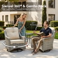 thumbnail image 6 of Vcatnet 5 Pieces Outdoor Patio Furniture Set High-Back Wicker Rattan Conversation Set Outdoor Sectional with Swivel Chairs and Coffee Table, Beige, 6 of 11
