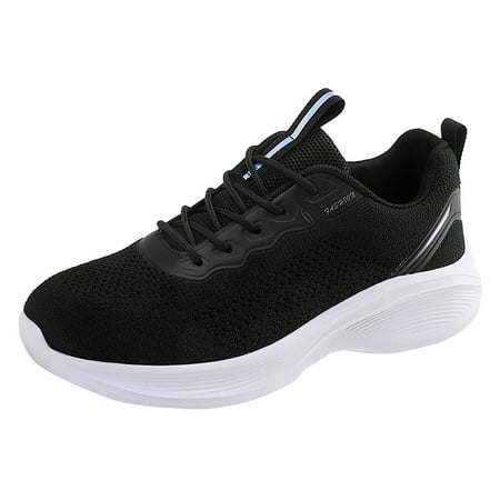 

Cathalem Fashion Spring And Summer Women Sports Shoes Flat Bottom Colorblock Lace Up Mesh Breathable Comfortable Lace Up Casual Style Black 37