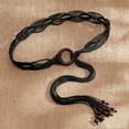 thumbnail image 4 of Boho Braided Belt for Women,49.2in Long Woven Waist Belt with Tassels & Wood Beads for Dresses, Jeans & Festival Outfits, 4 of 7