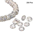 thumbnail image 3 of Uxcell Perles d'Espacement en Métal Plaqué Cristal Strass Perles d'Espacement Rondes 200 Pcs AB Blanc 8mm, 3 of 7