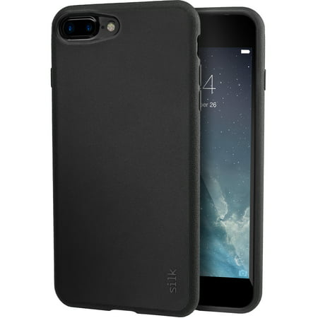Smartish iPhone 8 Plus / 7 Plus Slim Case - Kung Fu Grip [Lightweight + Protective] Thin Cover for Apple iPhone 7 Plus / 8 Plus (Silk) - Black Tie