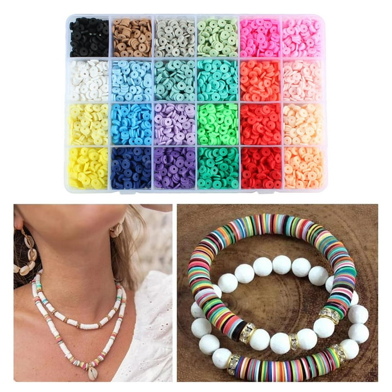 Clay Beads Flat Round Polymer Clay Spacer Beads For Bracelets Diy Jewelry  Making