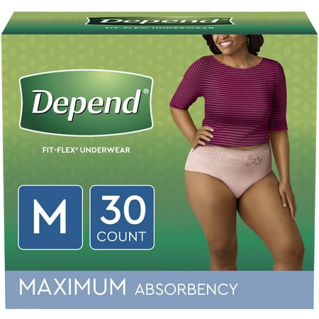 Depend Fresh Protection Adult Incontinence Underwear for Women - Maximum Absorbency - M - Blush - 30ct