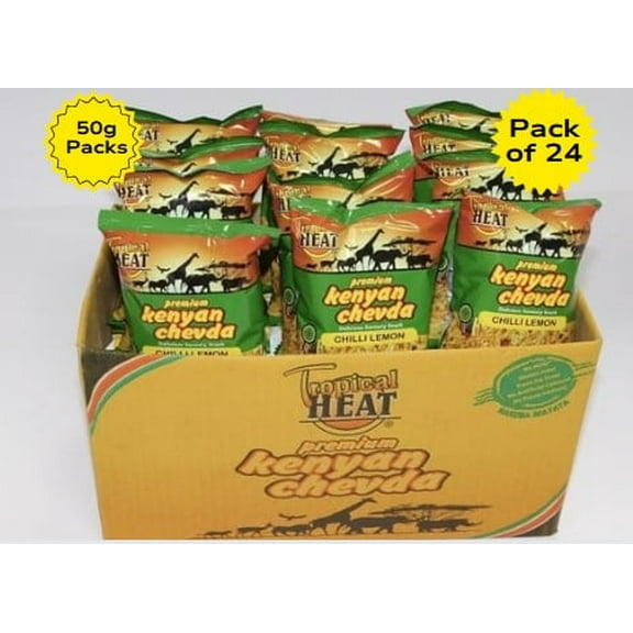 Tropical Heat 50g  1.76 Oz. Chili Lemon Chevda (Pack of 24 x 50g)