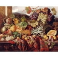 thumbnail image 2 of William Duffield 14x12 Gold Ornate Wood Frame and Double Matted Museum Art Print Titled - Still Life with Mixed Fruit and a Rug with Landscape Beyond (1855), 2 of 4
