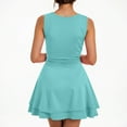 thumbnail image 4 of GEWSEY Womens Square Neck Party Dress Ruffle Hem Ruched Waist Short Mini Dresses Sky Blue, S, 4 of 6