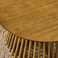 thumbnail image 4 of 31.5" Round Coffee Table, Modern Minimalist Black Circle End Table with Solid Wood Legs and Cross Base for Living Room Office,Brown+Yellow, 4 of 9