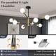thumbnail image 4 of Lámpara BeSlowe Sputnik de 8 luces, oro negro, altura Adj., 4 of 7