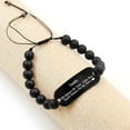 thumbnail image 2 of To Daddy Bracelet I'll Always Be Your Little Boy, You 'll Always Be My Hero- Adjustable Black Onyx 8mm Beads Bracelets Gifts for Dad from Son, 2 of 5