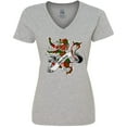 thumbnail image 3 of Inktastic Sinclair Tartan Lion Women's V-Neck T-Shirt, 3 of 5