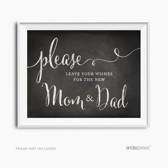 Leave Wishes For New Mom & Dad Vintage Chalkboard Baby Shower Party Signs