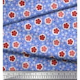 thumbnail image 2 of Soimoi Cotton Jersey Fabric Dot & Floral Artistic Printed Fabric 1 Yard 58 Inch Wide, 2 of 3