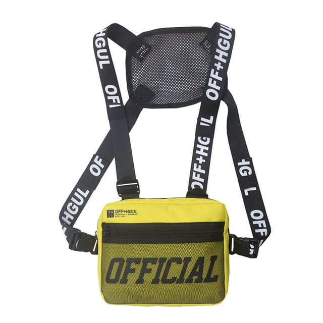 Bolsas de chaleco informales para hombre, bolsa de pecho segura para hombre Oxford para viajes de senderismo (amarillo) JShteea Para Estrenar