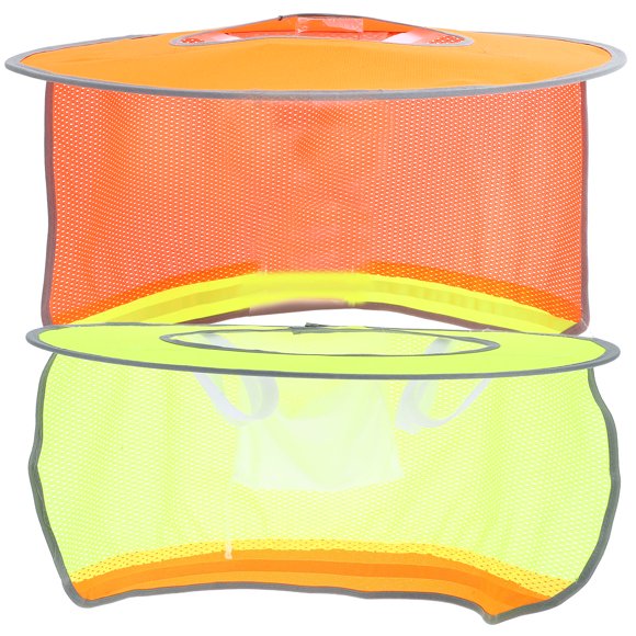 BRIGHTFUFU 2 cascos de ala completa, parasol con ala ancha, protección UV, malla transpirable, plegables para trabajo al aire libre, protección para el cuello de alta visibilidad.