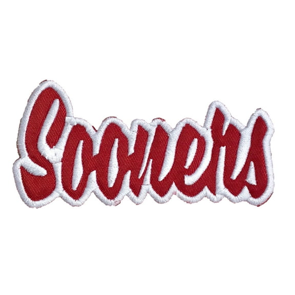 Sooners - Red/White - Team Mascot - Words/Names - Iron on Applique/Embroidered Patch