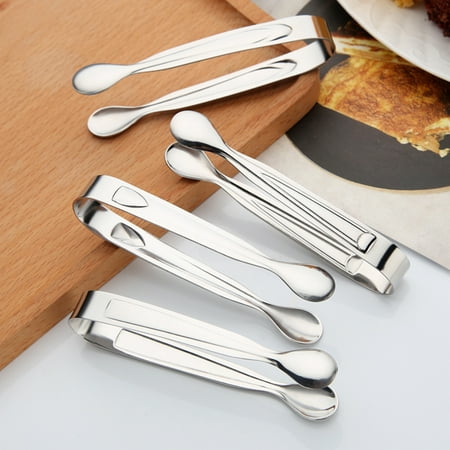 

SPRING PARK 2Pcs Stainless Steel Sugar Tongs Teeth tea coffee Ice cubes Silver Kitchen Tool