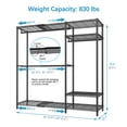 thumbnail image 6 of VIPEK X20 Plus Expandable Reach-in Closet Rack Adjustable from 3'9" to 5'2" Clothing Rack Open Walk-in Closet System, Black, 6 of 7
