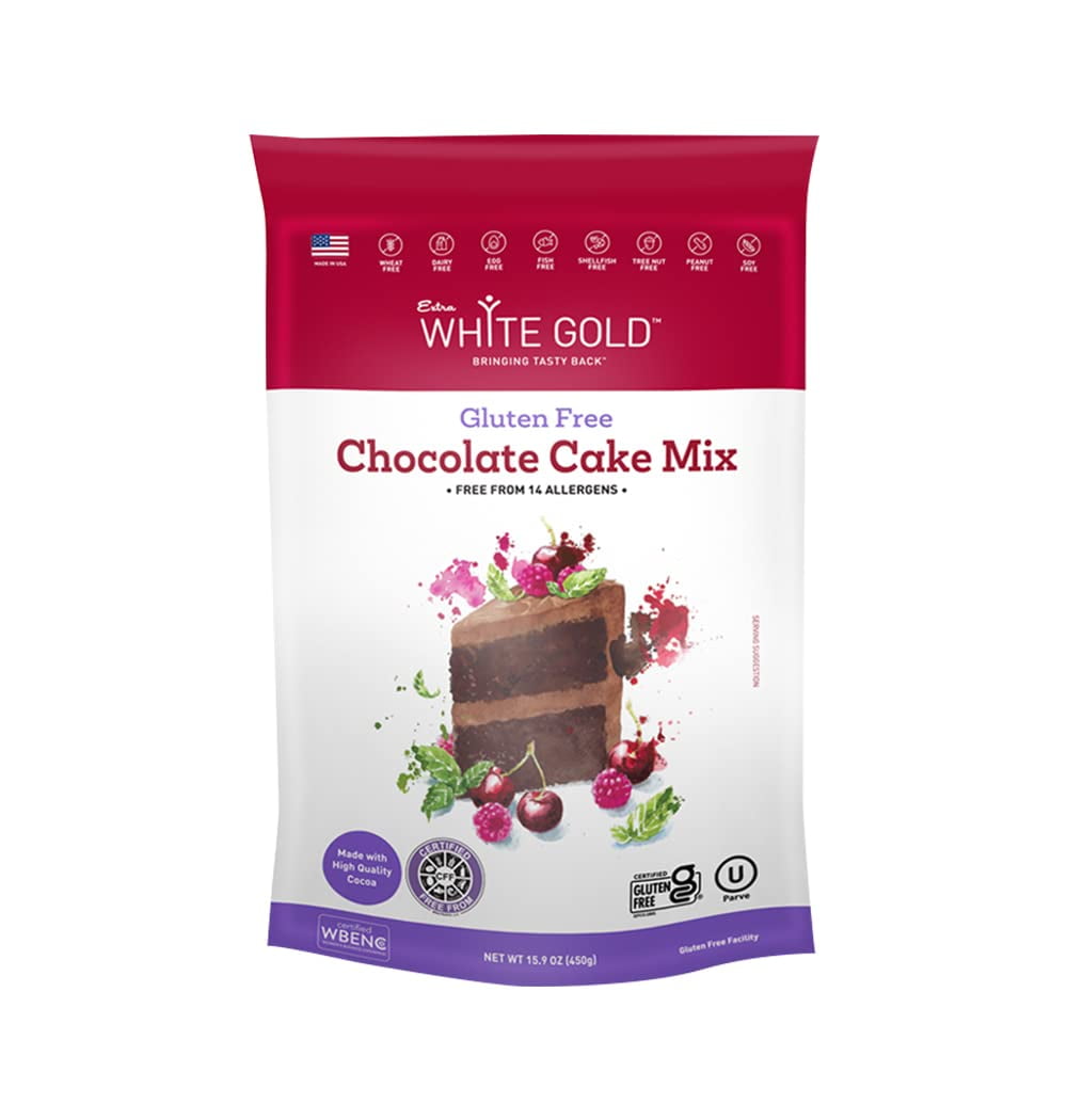 Extra White Gold Chocolate Cake Mix for Baking Cakes Cupcakes Desserts, [Gluten Free], [Nut Free