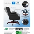 thumbnail image 3 of Bowery Hill Traditional Vinyl High Back Tufted Executive Office Chair in Black, 3 of 5