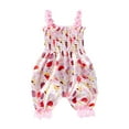 thumbnail image 4 of Odeerbi Baby Girls Boys Clothes Baby Rompers Toddler Flower Print Lace Bow Sling Cute Bloomers Jumpsuit, 4 of 9
