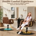 thumbnail image 7 of Baasha Brown and Gold Salon Chair for Hair Stylist, with Comfortable Cushion, Upgraded Heavy Hydraulic Pump, 360 Degree Rotation, Professional Stylist Chair for Salon, Weight Capacity 440 lbs, 7 of 7