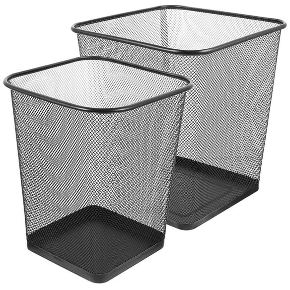 NUOLUX Garbage Bin Black Epoxy Coated Mesh 2Pcs 9X9In