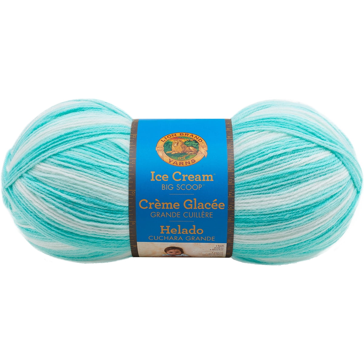 Lion Brand Yarn 922-208 Ice Cream Big Scoop Yarn, Mint