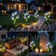 thumbnail image 4 of Juego de 2 luces solares LED para jardín en forma de flor, impermeables y resistentes a la intemperie, decoración exterior para caminos y patio., 4 of 6