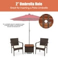 thumbnail image 6 of Patiojoy 3 PCS Patio Furniture Set PE Wicker Bistro Set w/Acacia Wood Coffee Table & Umbrella Hole for Backyard Garden Poolside, 6 of 10
