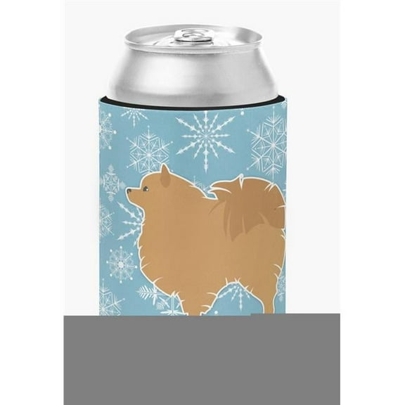 Caroline's Treasures BB3542CC Winter Snowflake Pomeranian Can or Bottle Hugger, Can Hugger, multicolor