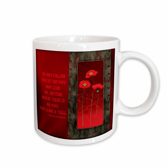 3drose, Poppies with Swirls, 15oz Mug