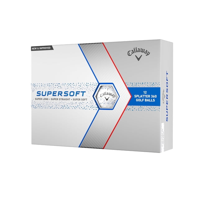 Pelotas de golf Callaway Supersoft 23 Blue Splatter, paquete de 12