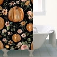 thumbnail image 4 of Fall Pumpkins and Flowers Pattern Shower Curtain 36"x72" ,Bathroom Decorative Shower Curtains Set with 12 Hooks,Modern Waterproof Washable Shower Curtain, 4 of 6