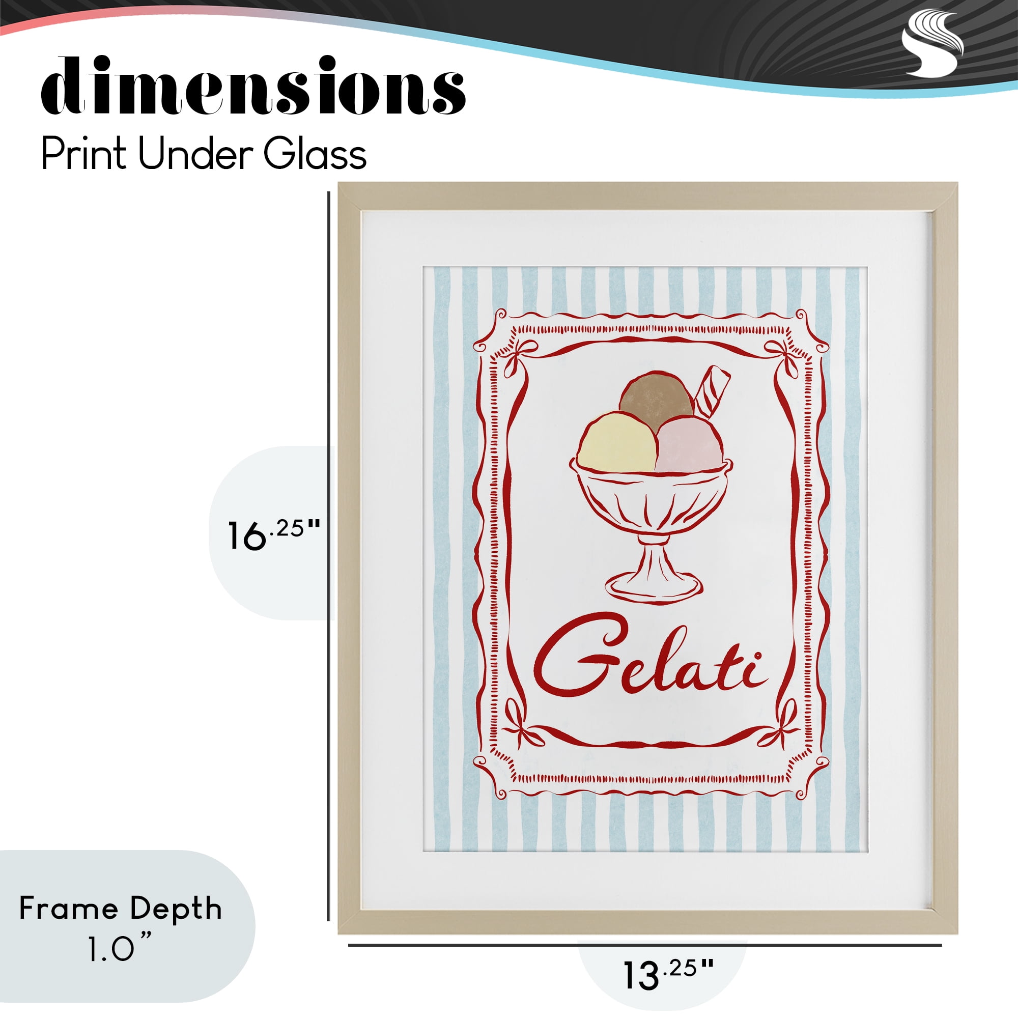 Stupell Industries Italian Summer Gelati Birch Framed Print Under Glass, design by Miriam Wood
