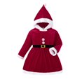 thumbnail image 1 of Robe de Noël pour Filles Tout-Petits Robe Mrs Claus Père Noël Velours Rouge Manches Longues Robe Princesse en Tulle, 1 of 6