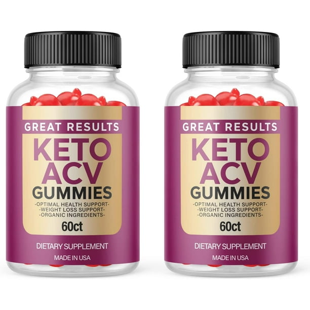 (2 Pack) Great Results Keto ACV Gummies Energy & Focus Boosting