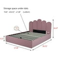 thumbnail image 5 of Relax & Rejuvenate Upholstered Platform Bed Frame Full Size Gas Lift Up Storage Bed with Headboard, Storage Underneath, Steel Slat Support with Hydraulic Storage System Pink, 5 of 10